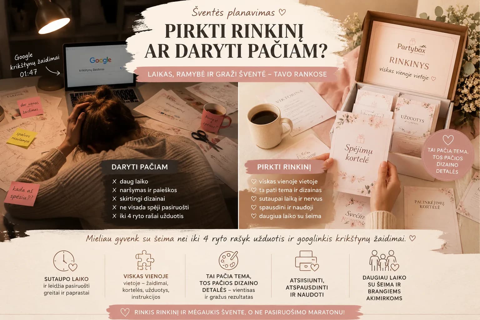 Pirkti šventės rinkinį ar daryti pačiam?