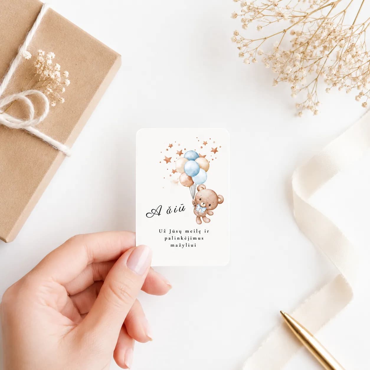 „Ačiū už Jūsų meilę ir palinkėjimus mažyliui“ | Baby Shower padėkos kortelė | PDF | Meškučių tema
