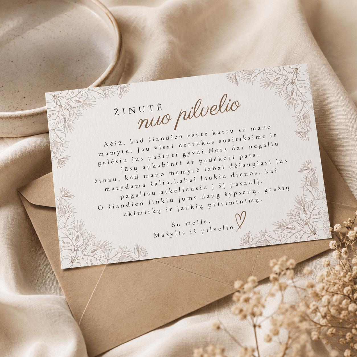 Žinutė nuo pilvelio | Baby Shower kortelė | PDF | Meškučių tema