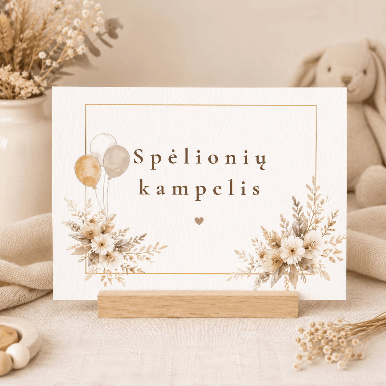 „Spėlionių kampelis“ | Baby shower stalo dekoracija | Meškučių tema